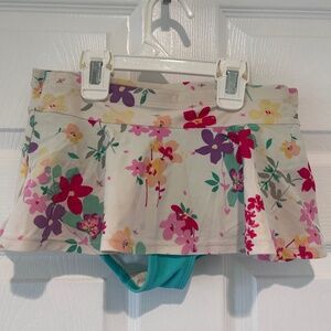 Hanna Andersson Girls Floral Skirted Swim Bottom Size 130 Skort Bathing Suit